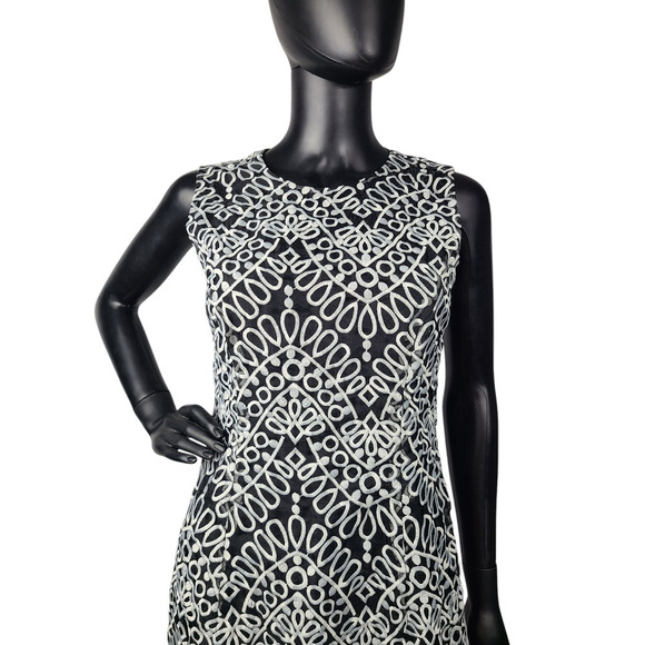 Prabal Gurung Women's Black Sleeveless Sheath Jewel-Neck Slim Dress Size 4 - Picture 2 of 8